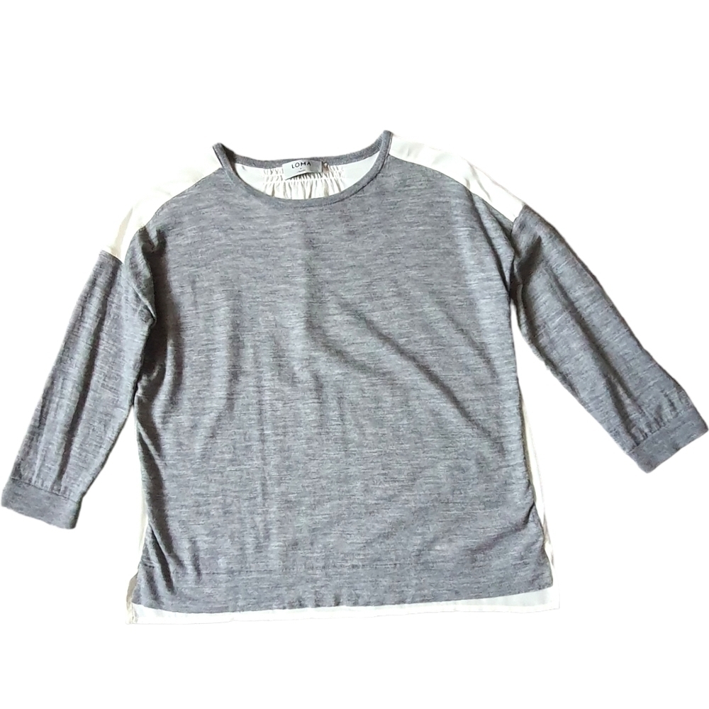 Loma London Superwash Merino Wool Sweater Sheer Long 3/4 Sleeve Size XS